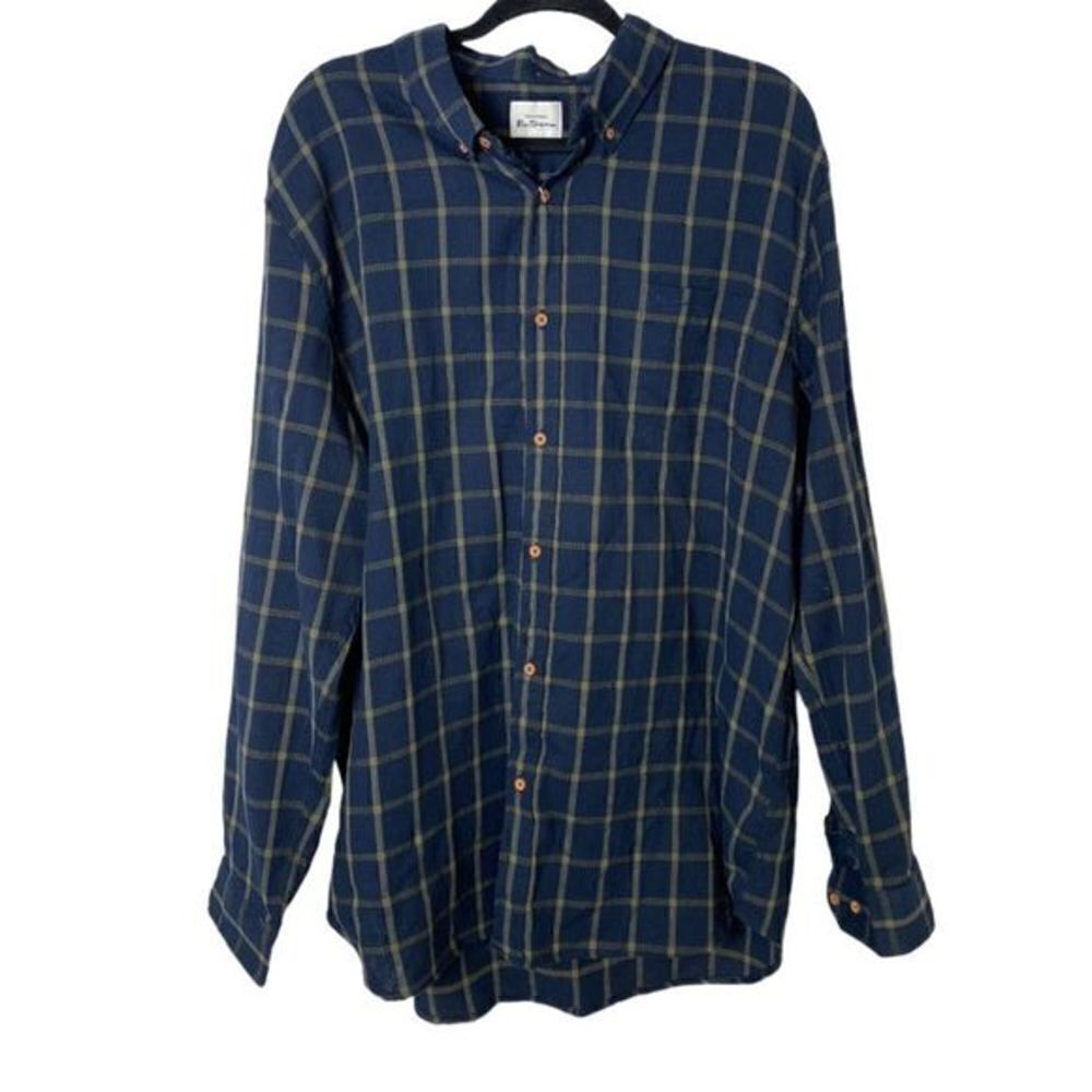 Ben Sherman Blue Plaid Casual Button Down Shirt